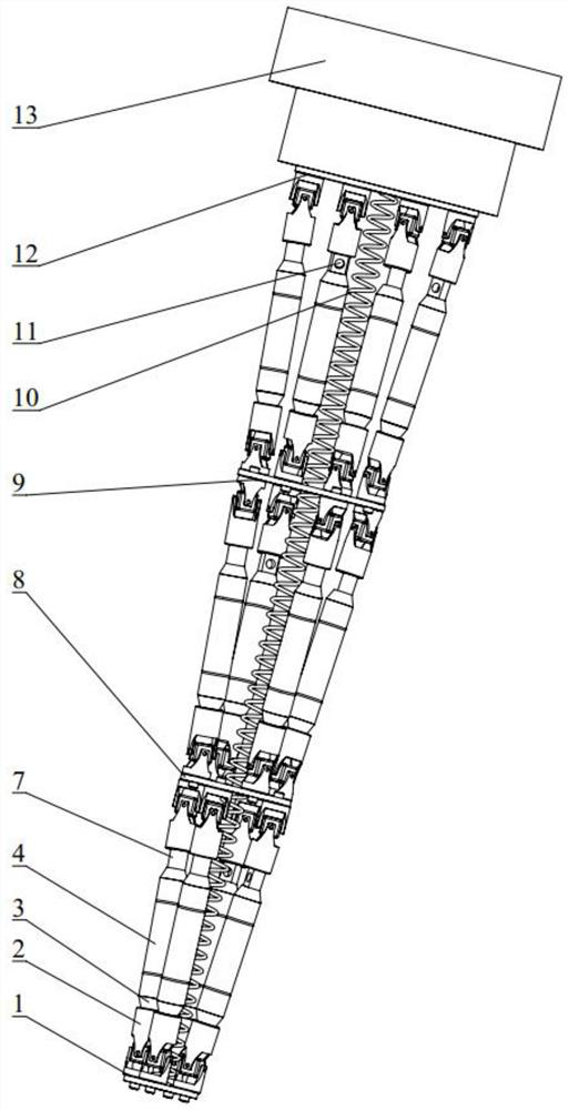 Telescopic bionic elephant trunk device based on Mckibbed type pneumatic artificial muscle driving