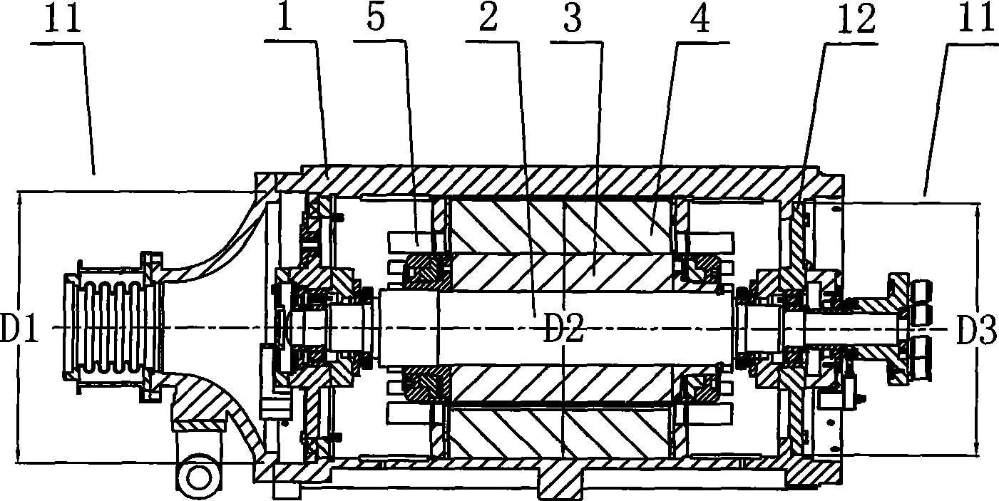 Electric motor for built-in recycling compressor