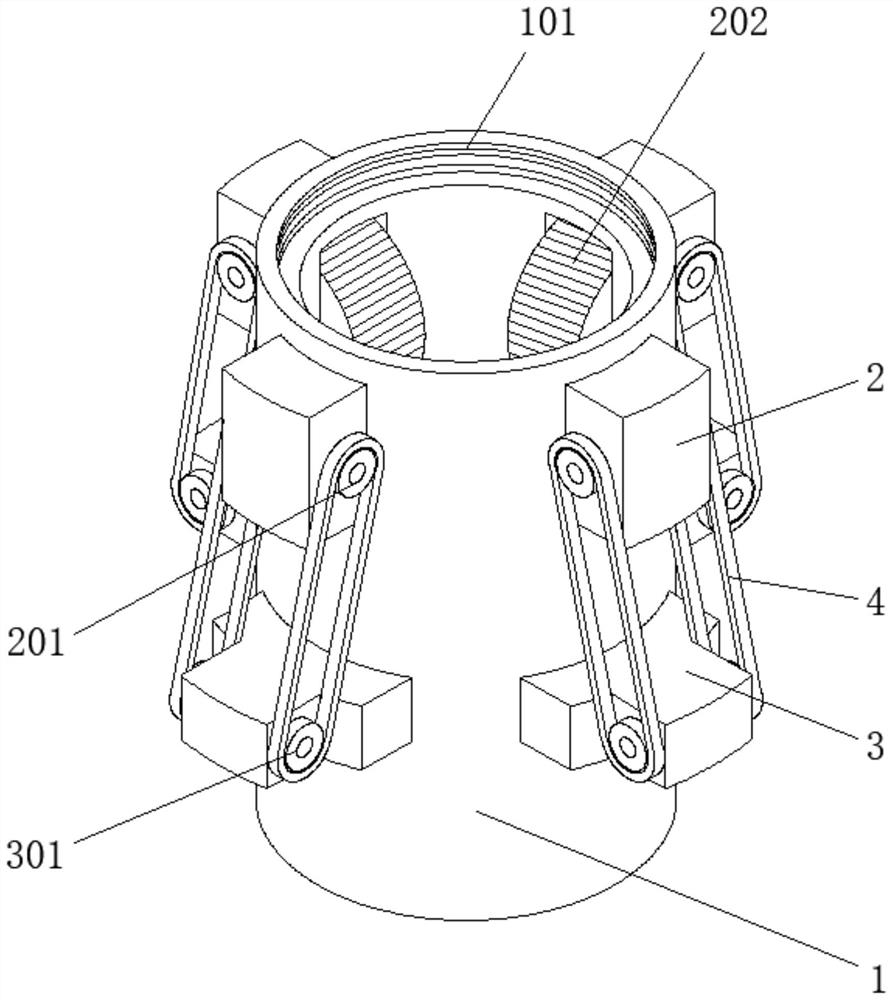 A discharge device that automatically adjusts the feeding speed