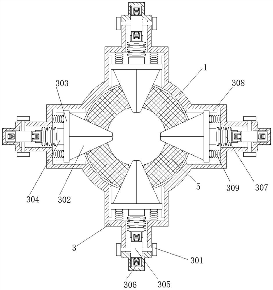 A discharge device that automatically adjusts the feeding speed