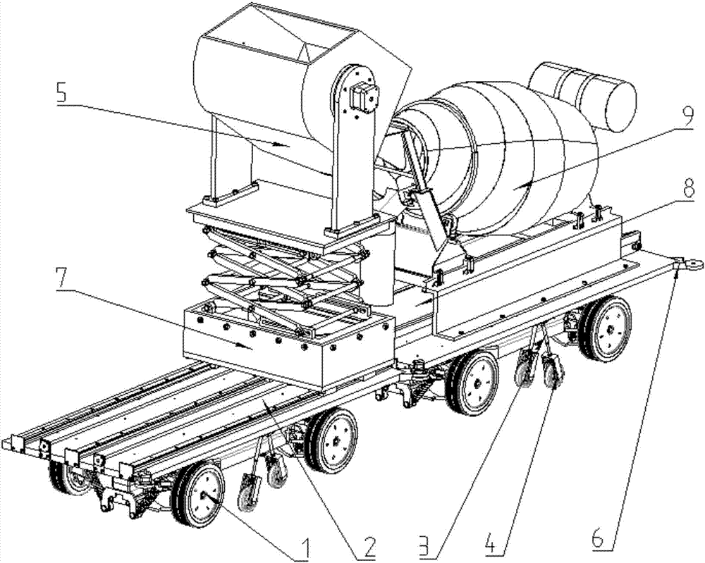 Combined type concrete mixer truck