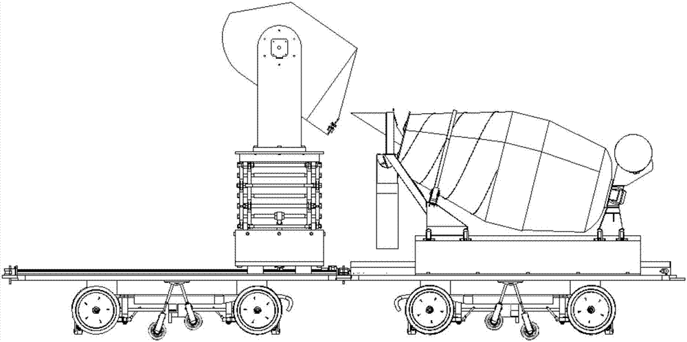 Combined type concrete mixer truck