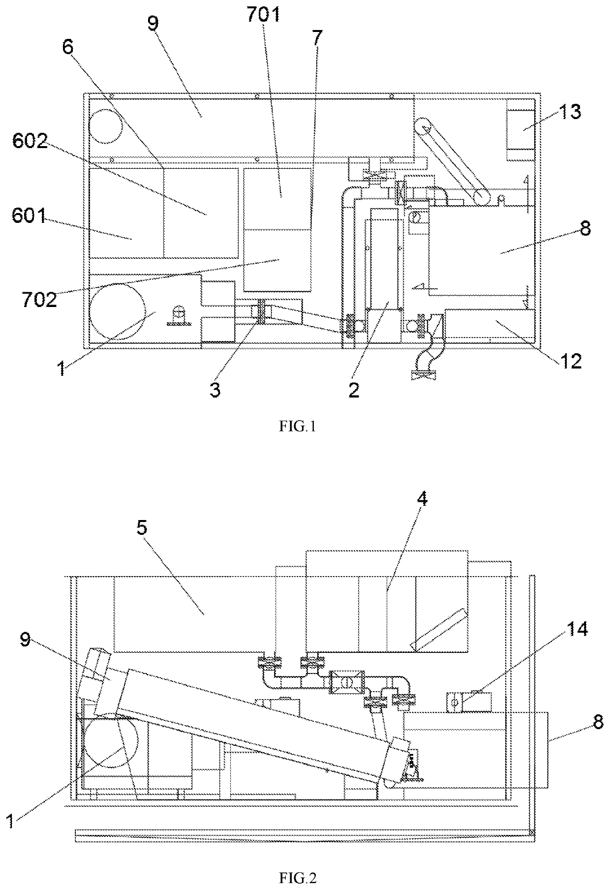 Positive polymer fecal sludge treatment apparatus