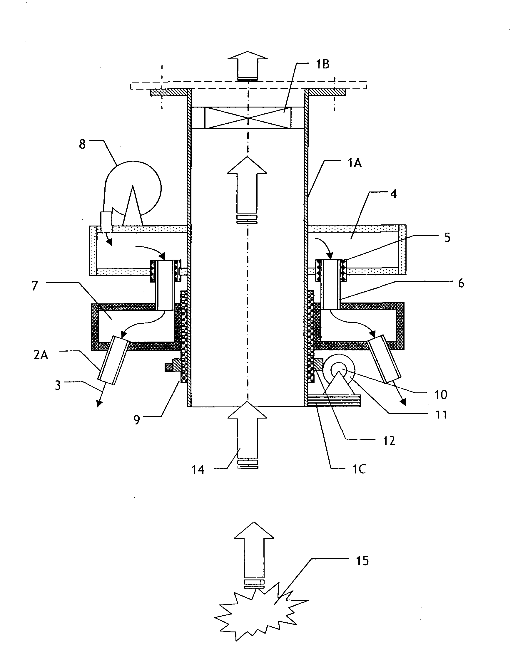 Method and device for increasing sucking capability and distance of suction opening