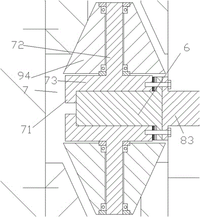 Processing device with processing head capable of performing reciprocating motion and preventing motion overtravel