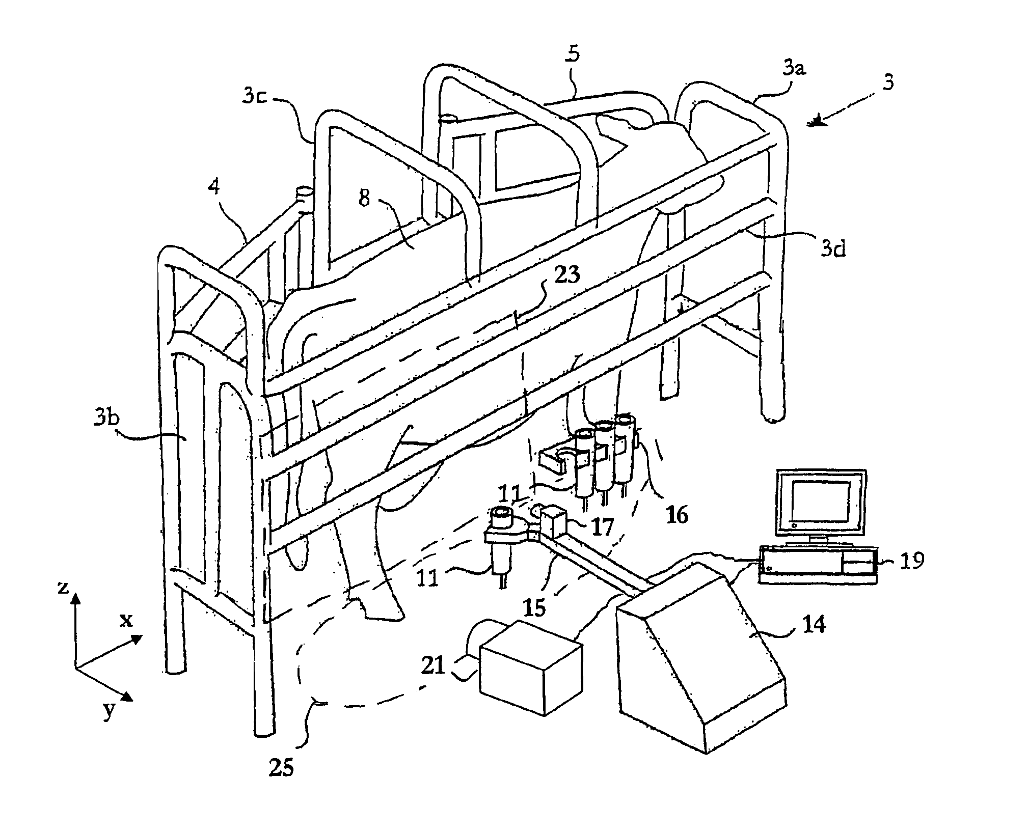 Arrangement and method for visual detection in a milking system