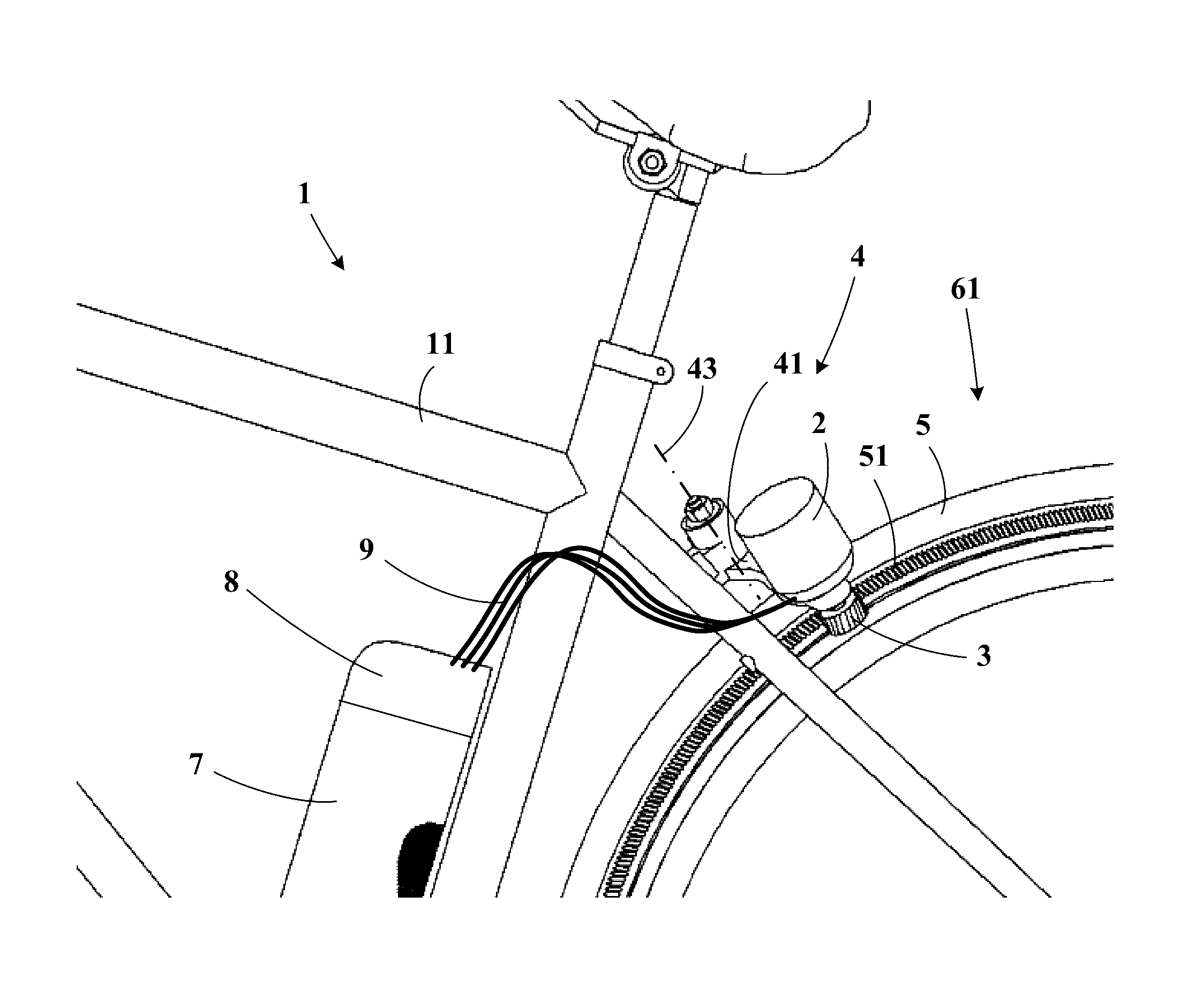Electric assist device for a bicycle and electrically assisted bicycle provided with such a device