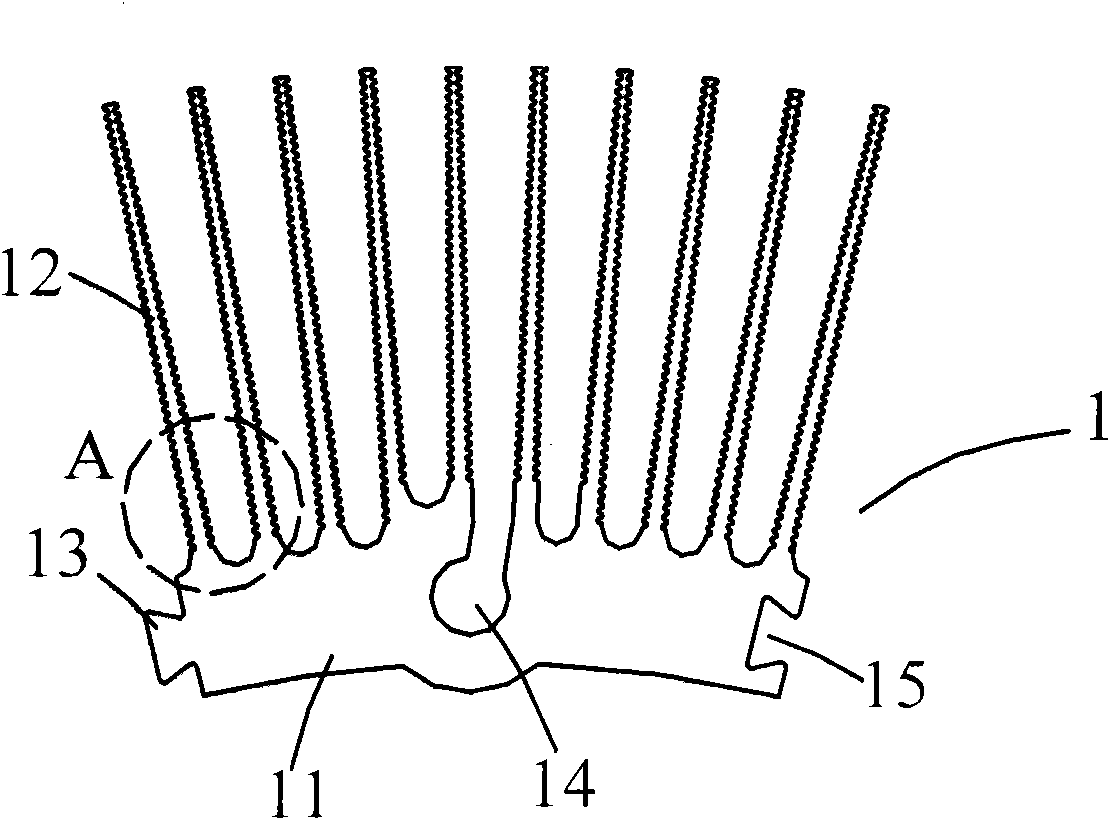 Radiating device for LED lamp and radiator component