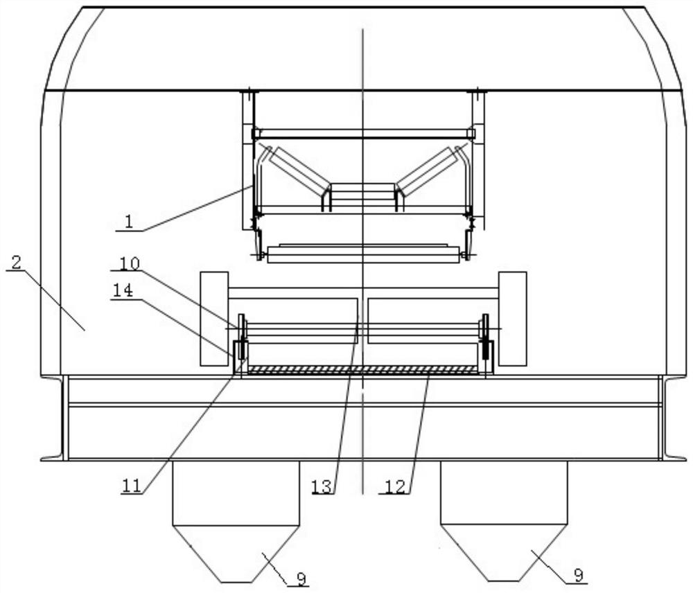 Dust removal device for closed corridor of suspension type belt conveyor