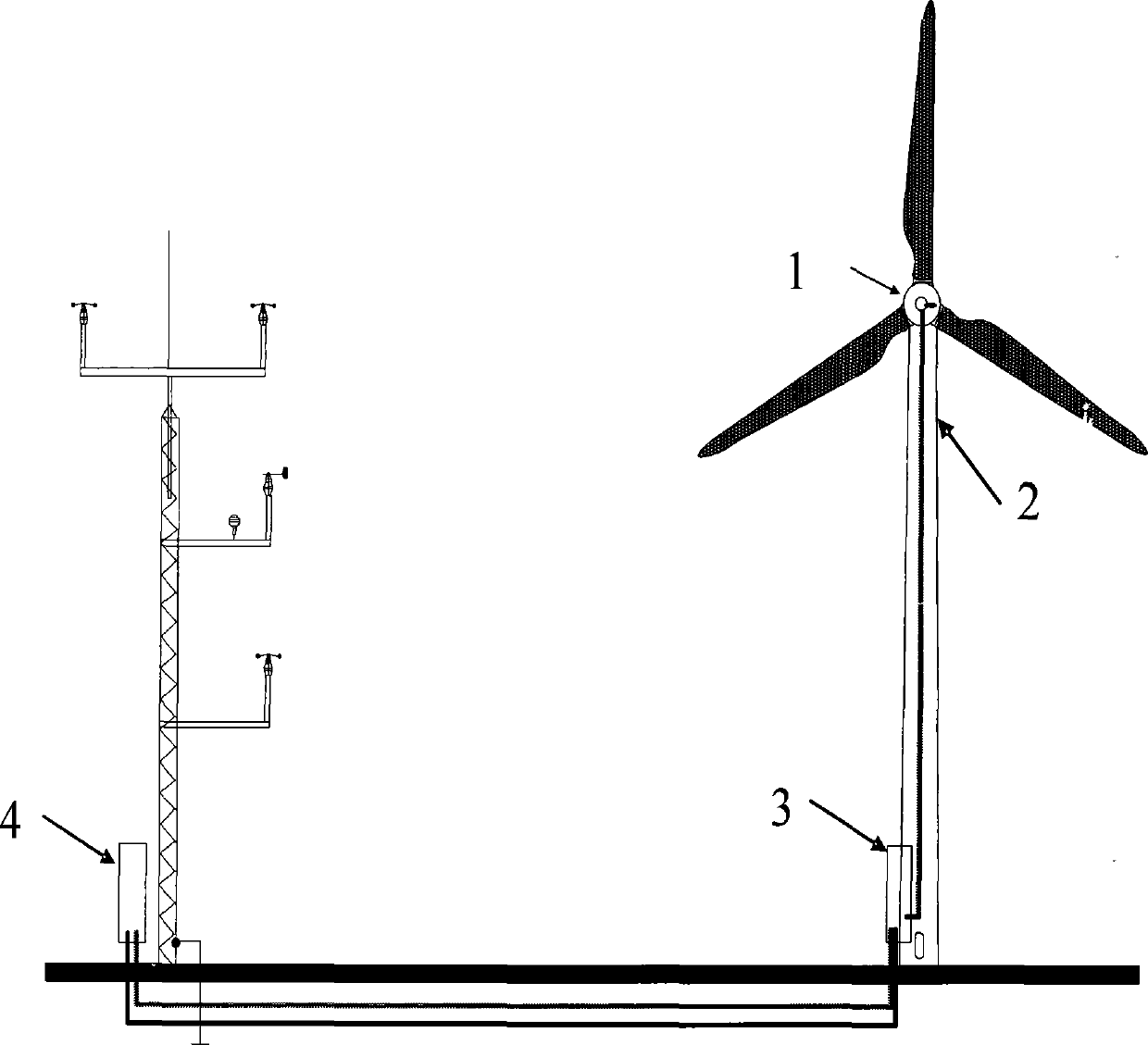 Wind generating set load testing system meeting IEC61400-13 standard