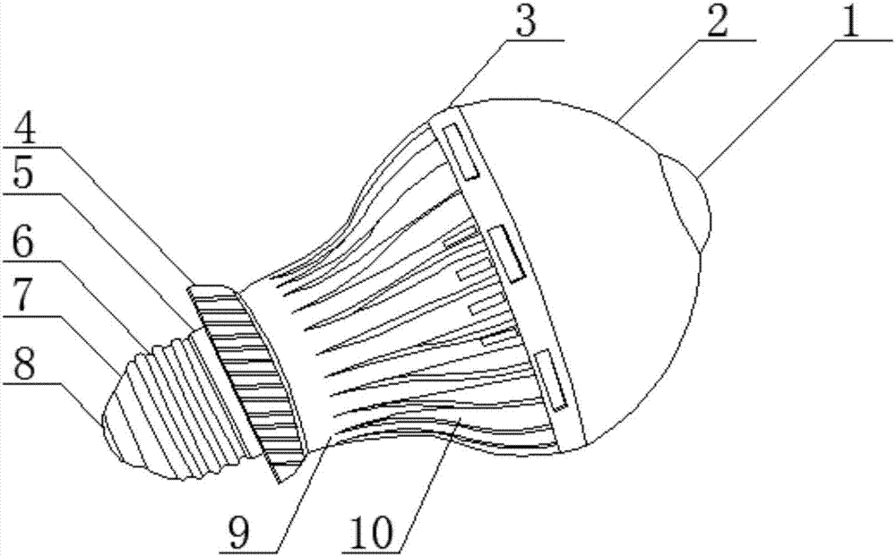 LED lighting device achieving energy saving with human body infrared detection method