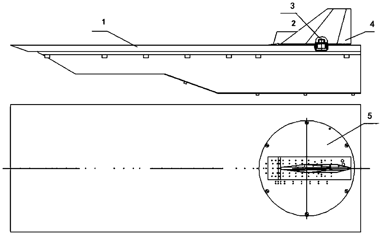 Flat plate-rudder local model device for realizing multi-attitude simulation