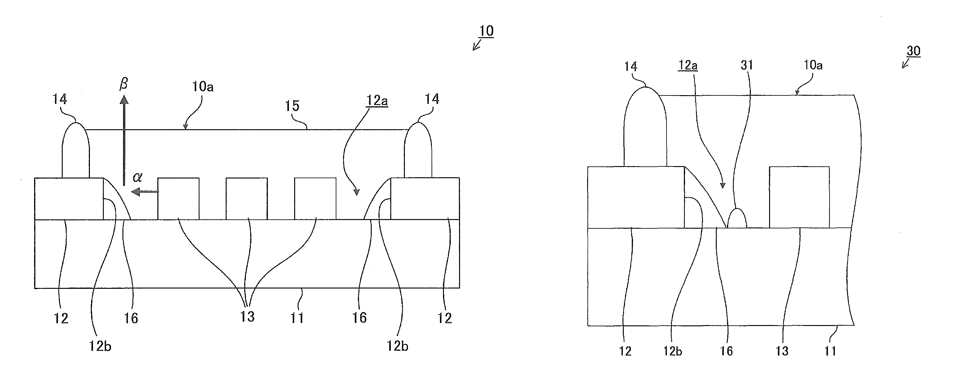 Light emitting member having a wiring board with through hole exposing a light emitting semiconductor element with a light reflecting member covering a peripheral wall portion of the through hole
