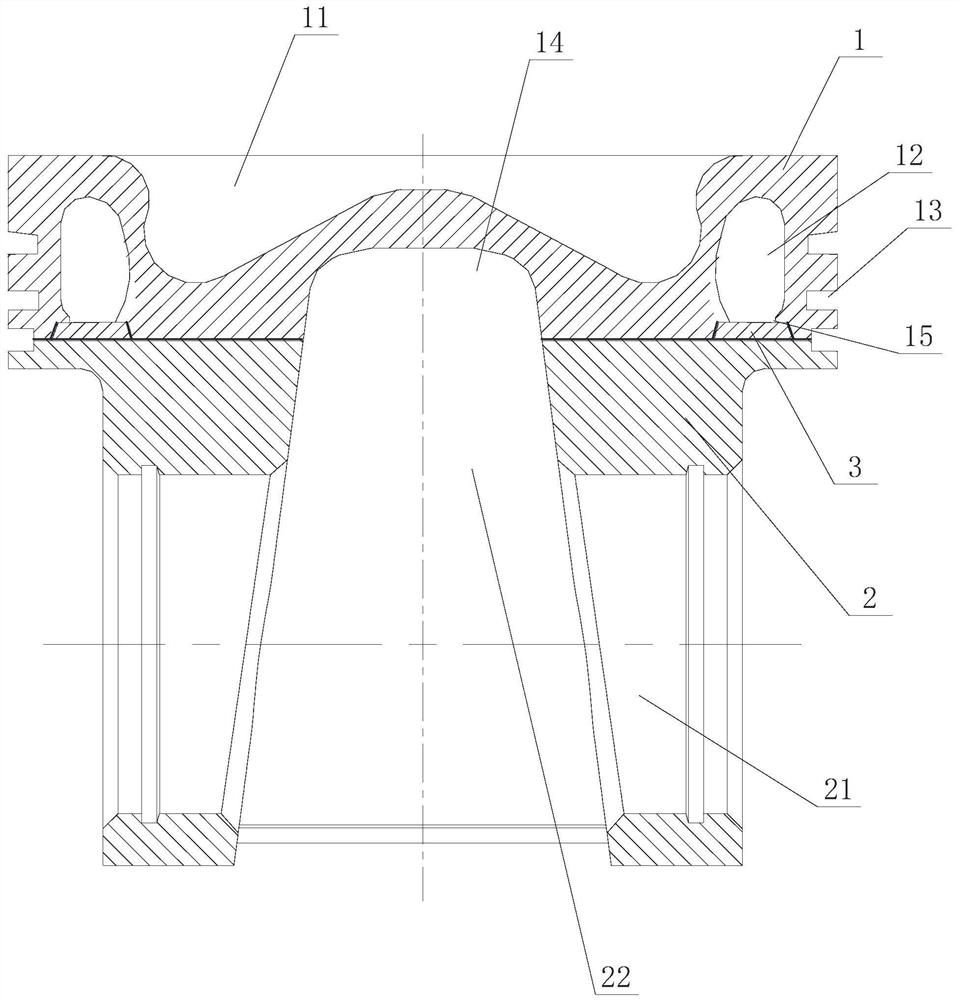 A split composite piston and its forming method