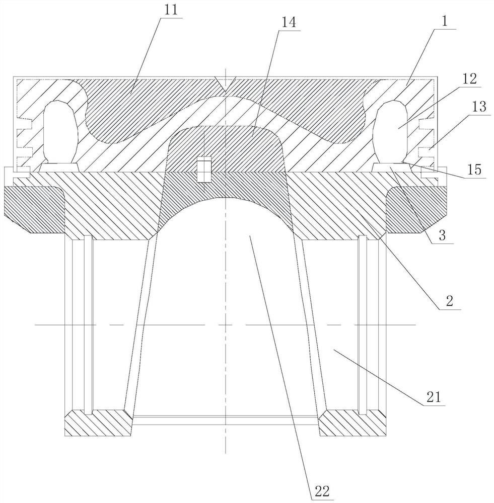 A split composite piston and its forming method