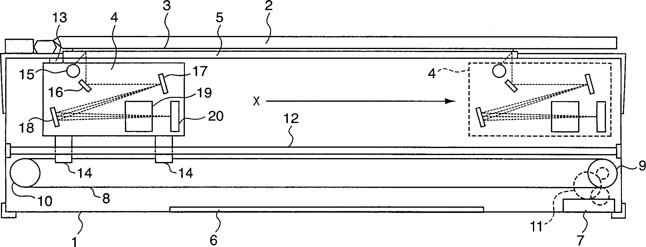Arrangement for reading image, and its control method