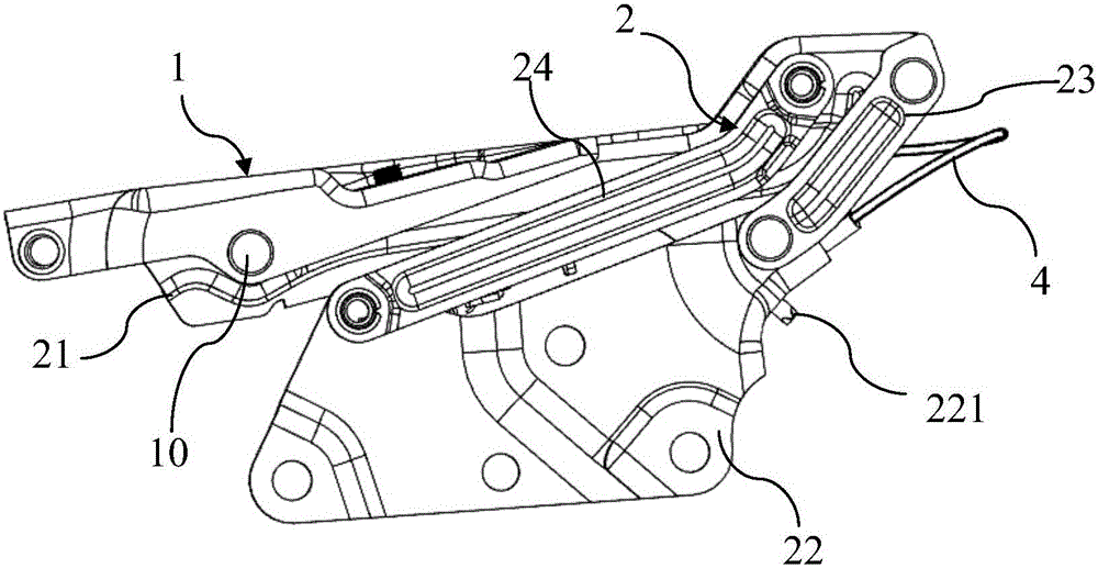 Connecting assembly for connecting engine hood and car body