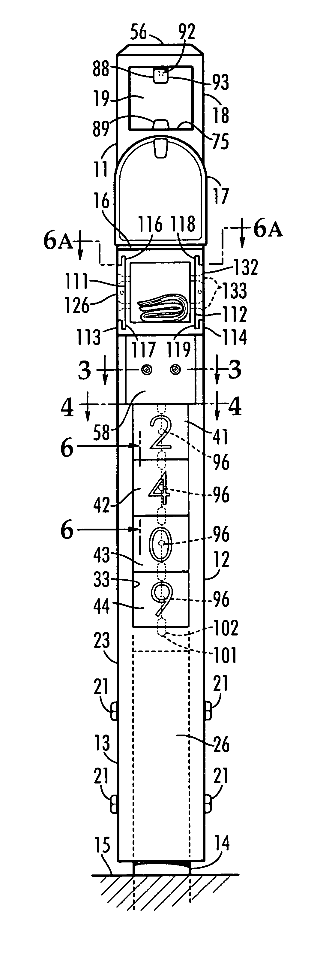Mailbox support with lighted residence identification and alert signal apparatus