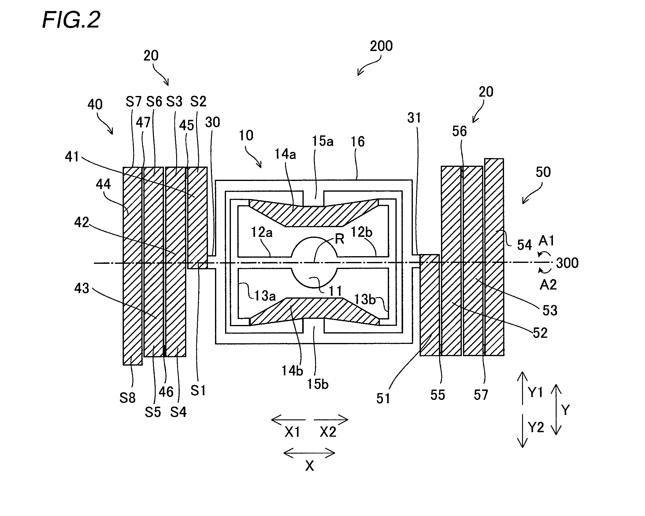Vibrating mirror element, distance measuring apparatus, and projector