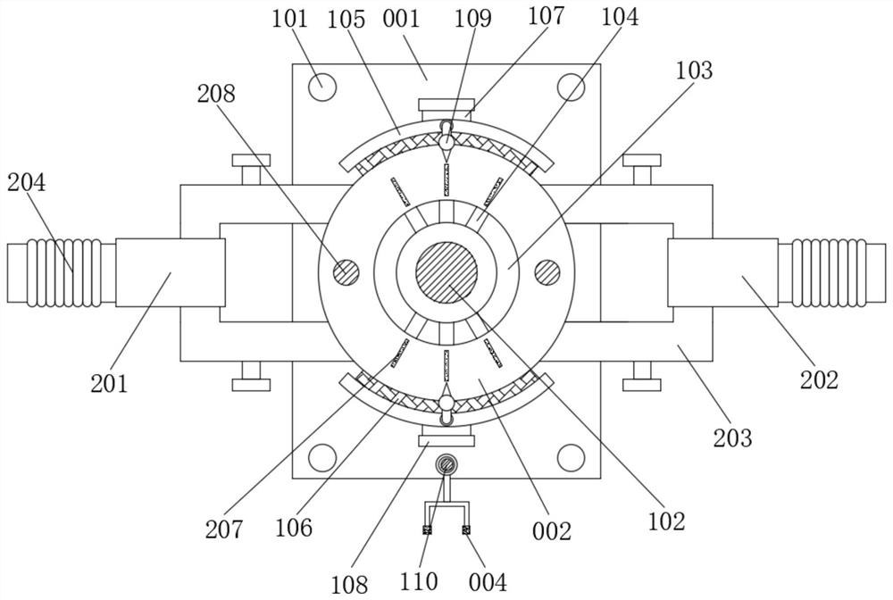 Continuous textile waste gas treatment device