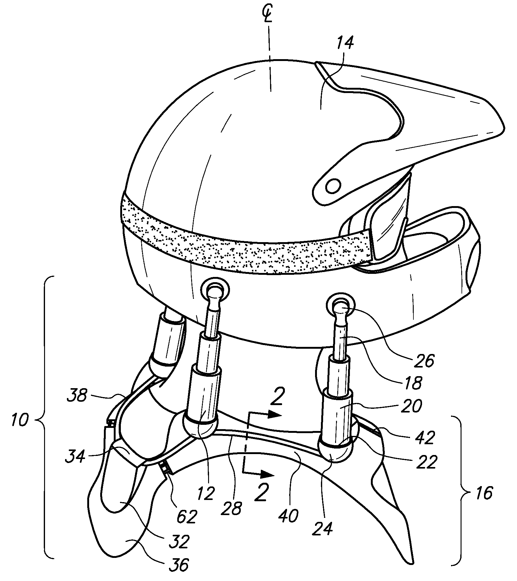 Helmet suspension system