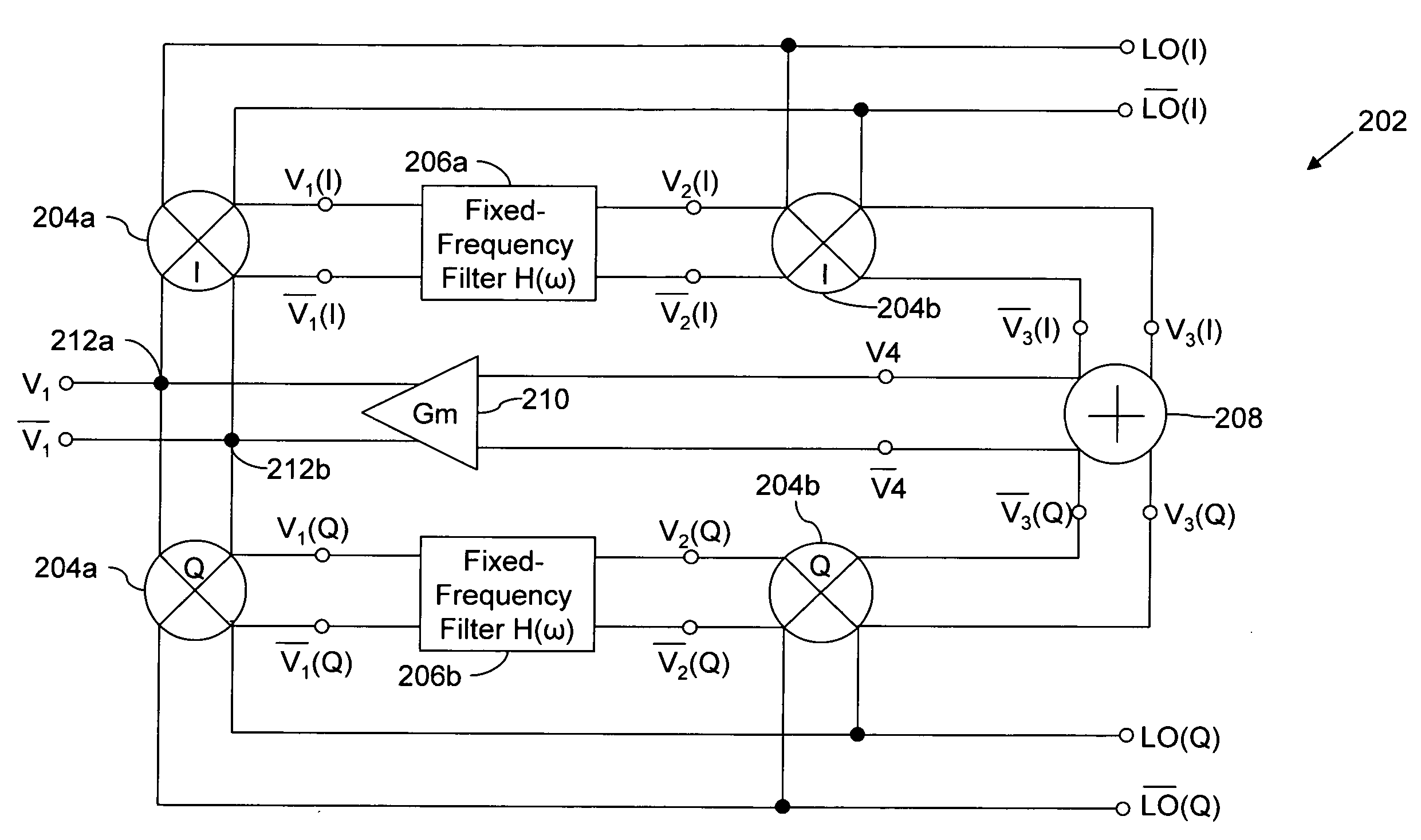 Tuning circuitry utilizing frequency translation of an impedance from a fixed-filter frequency response