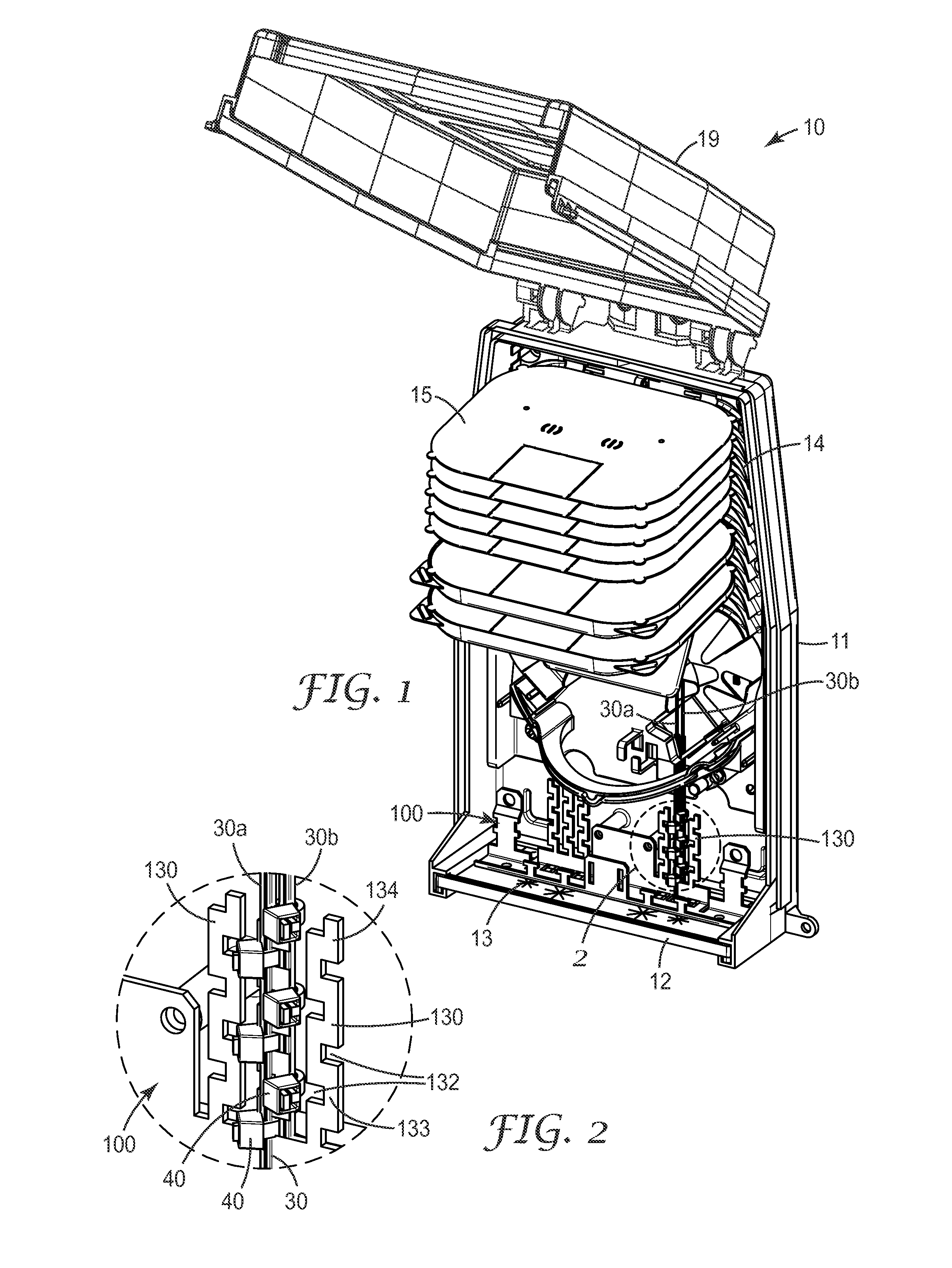 Strain relief device for low friction drop cable