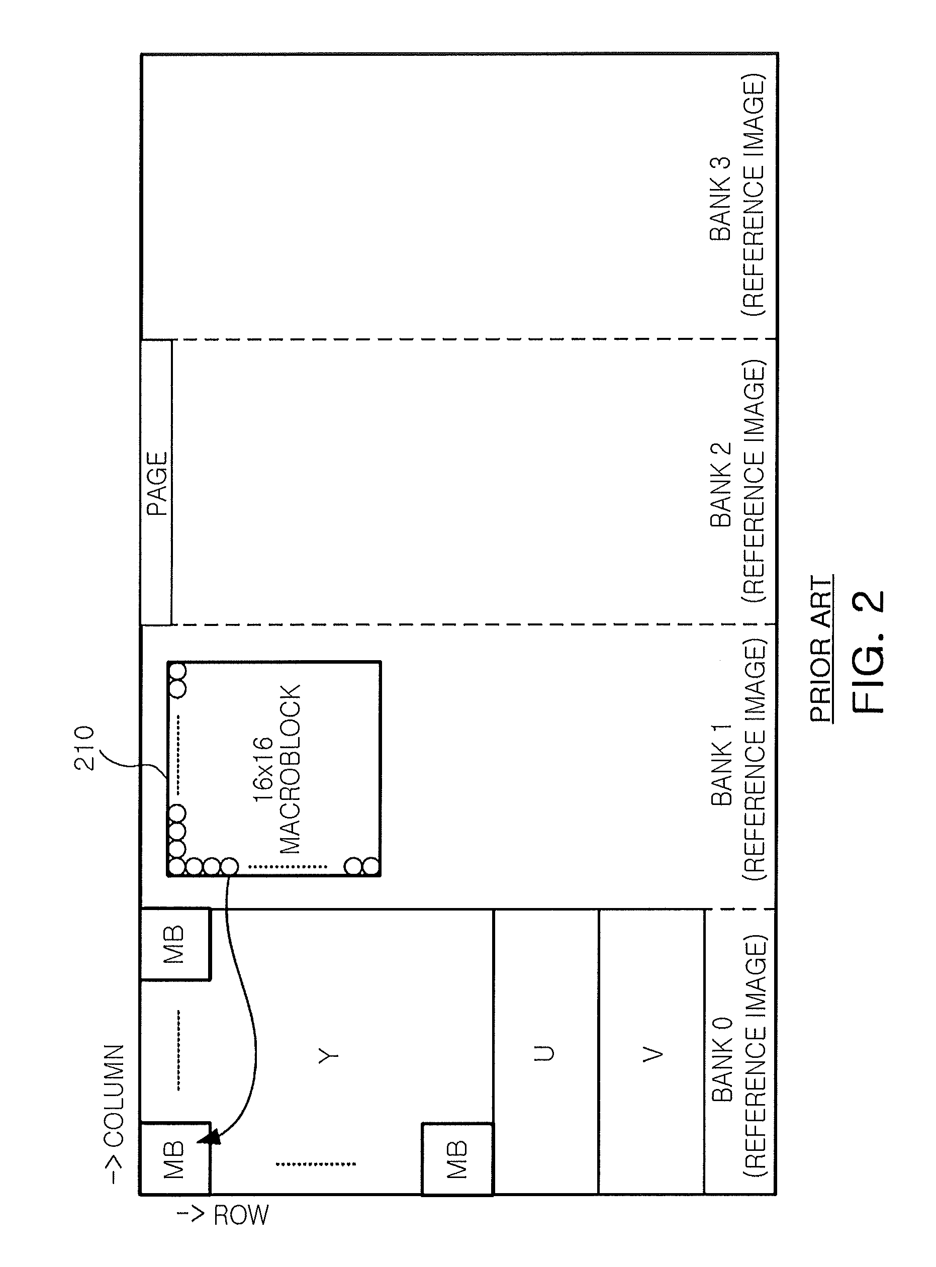 Method and apparatus interleaving pixel of reference image within single bank of frame memory, and video codec system having the same
