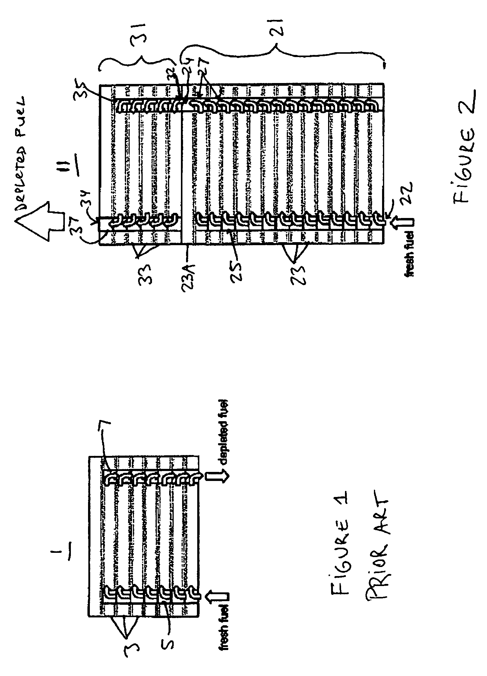 Solid oxide fuel cell column temperature equalization by internal reforming and fuel cascading