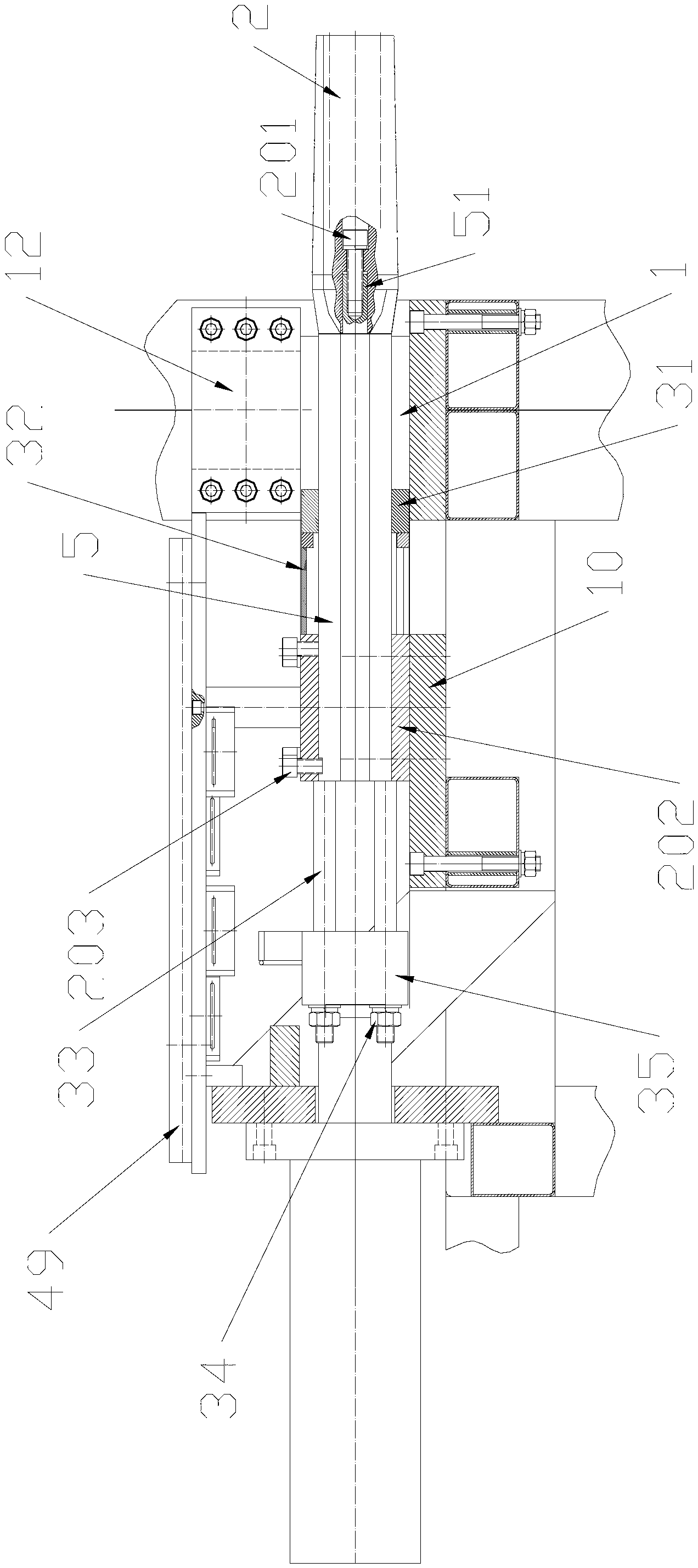 Continuous extruding machine for hollow concrete slabs