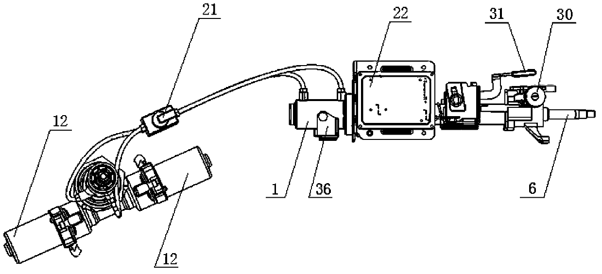 Automobile steering-by-wire system for achieving aligning and road feel based on fluid power