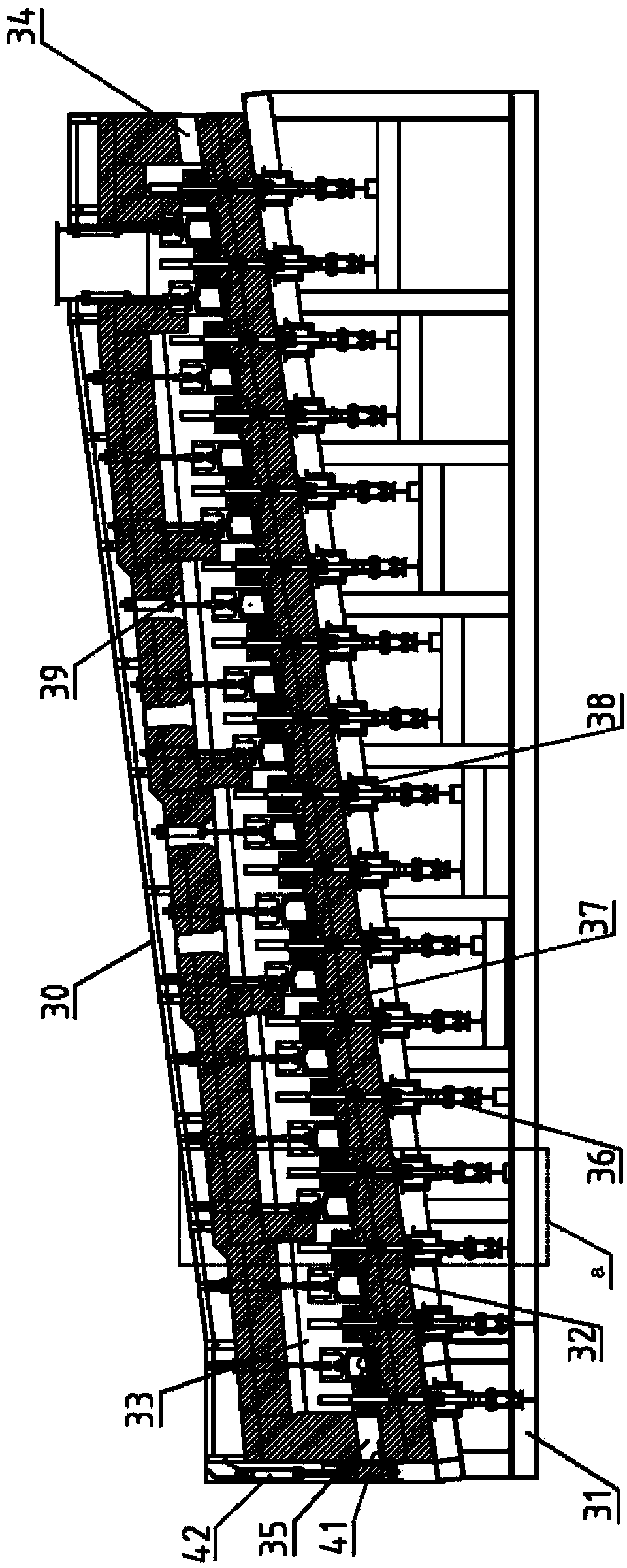 Control structure of heating chamber of steel ball reheating furnace