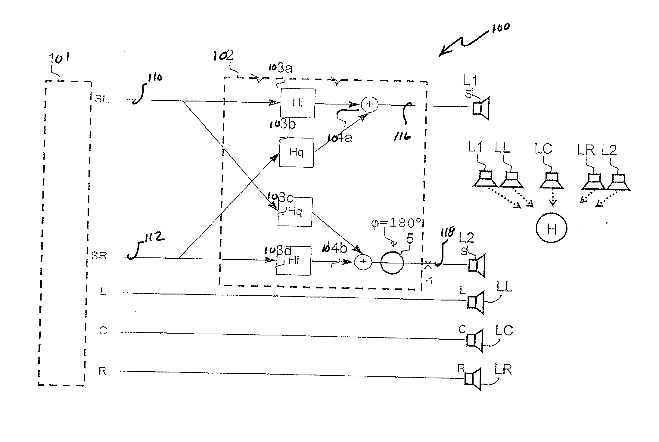 Device and Method for Producing a Surround Sound