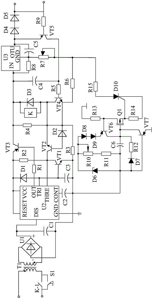Wide-pulse trigger type power supply automatic switching system with overvoltage and overcurrent protection