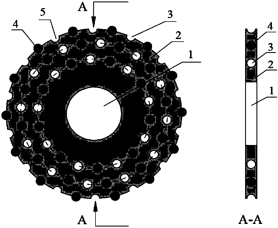 Orderly-positioned weakening matrix self-forming ultra-thin gear-shaped diamond saw blade and manufacturing process thereof