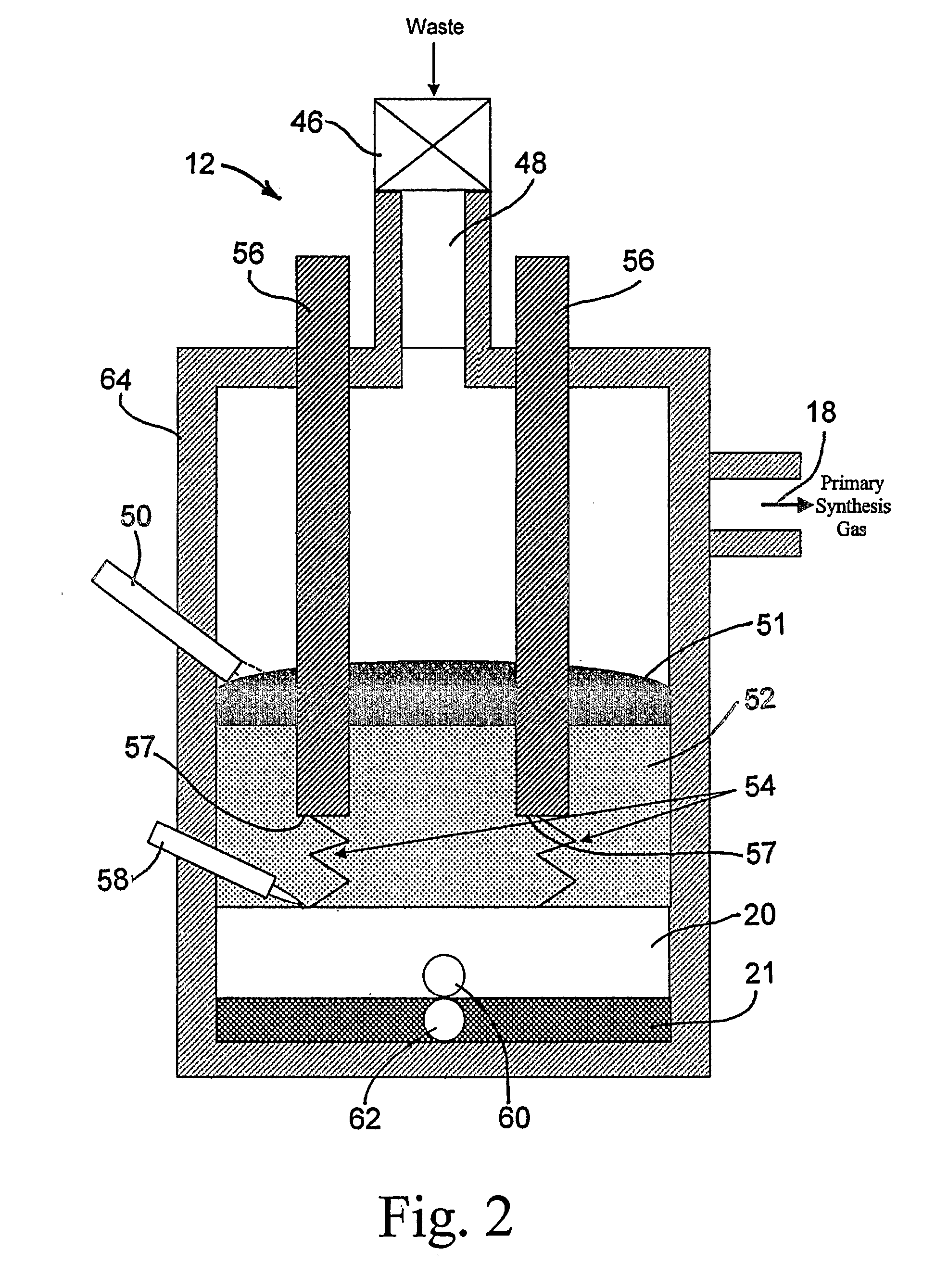 Two-stage plasma process for converting waste into fuel gas and apparatus therefor