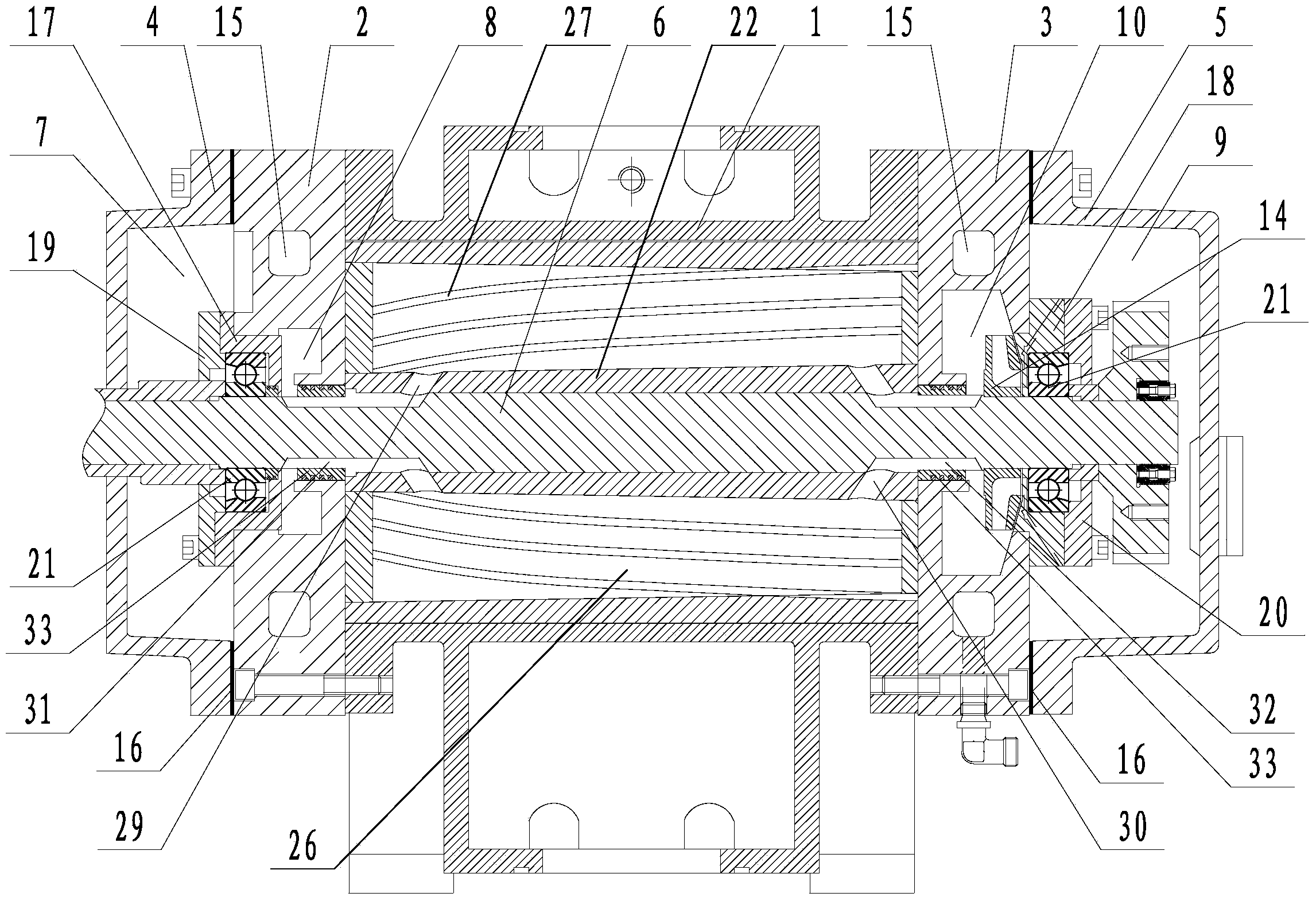 Roots pump with rotor cooling structure