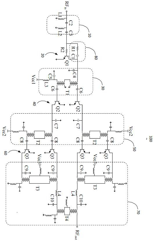 Radio frequency power amplifier based on transformer matching network