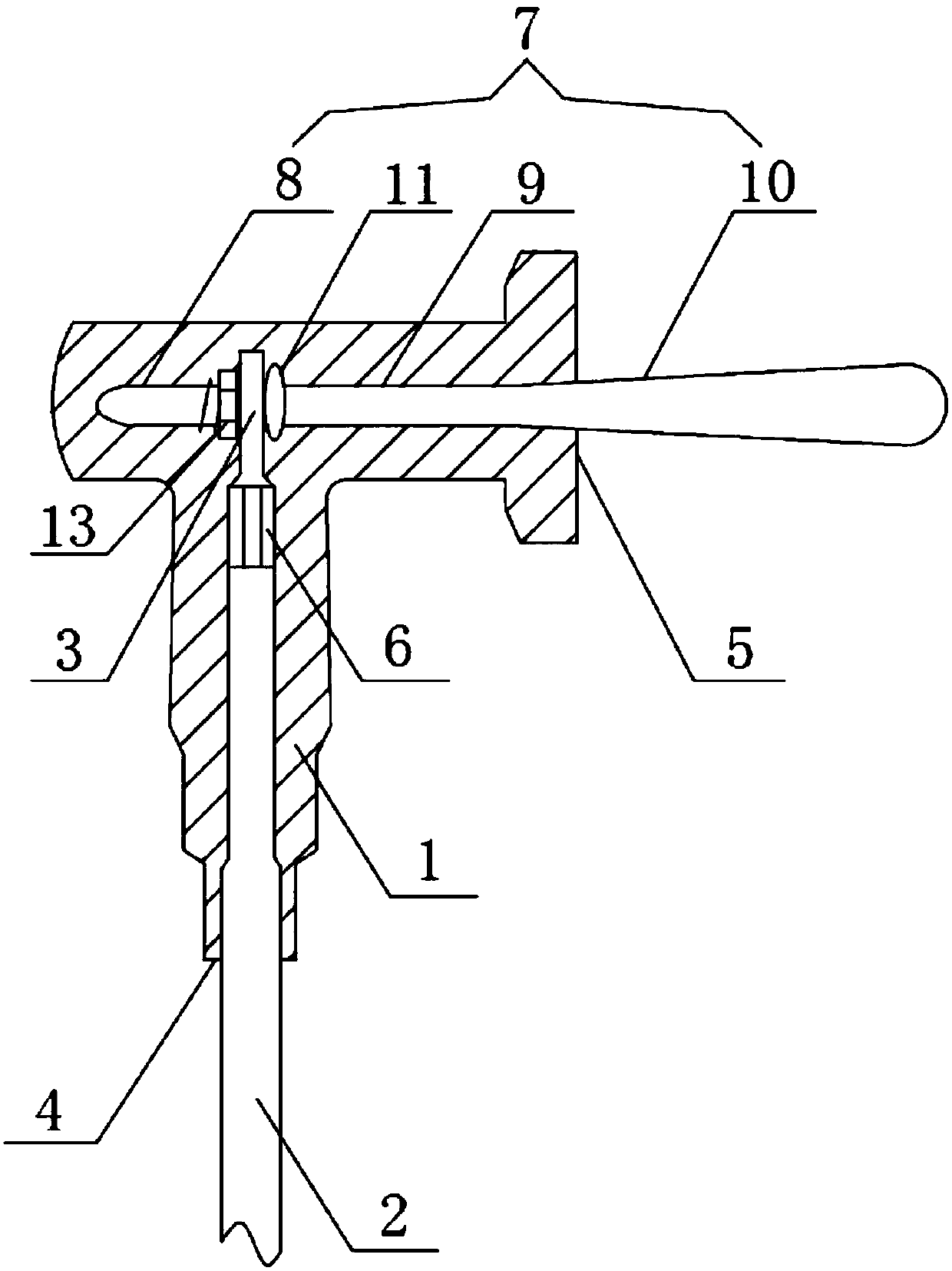 Elbow-shaped cable terminal extension rod