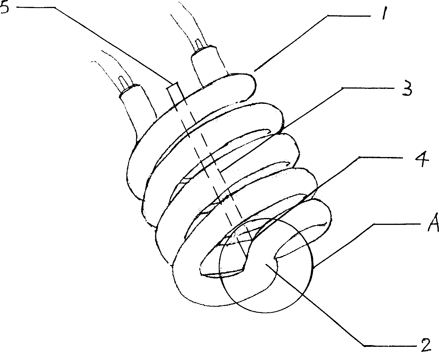 Spiral fluorescent light tube