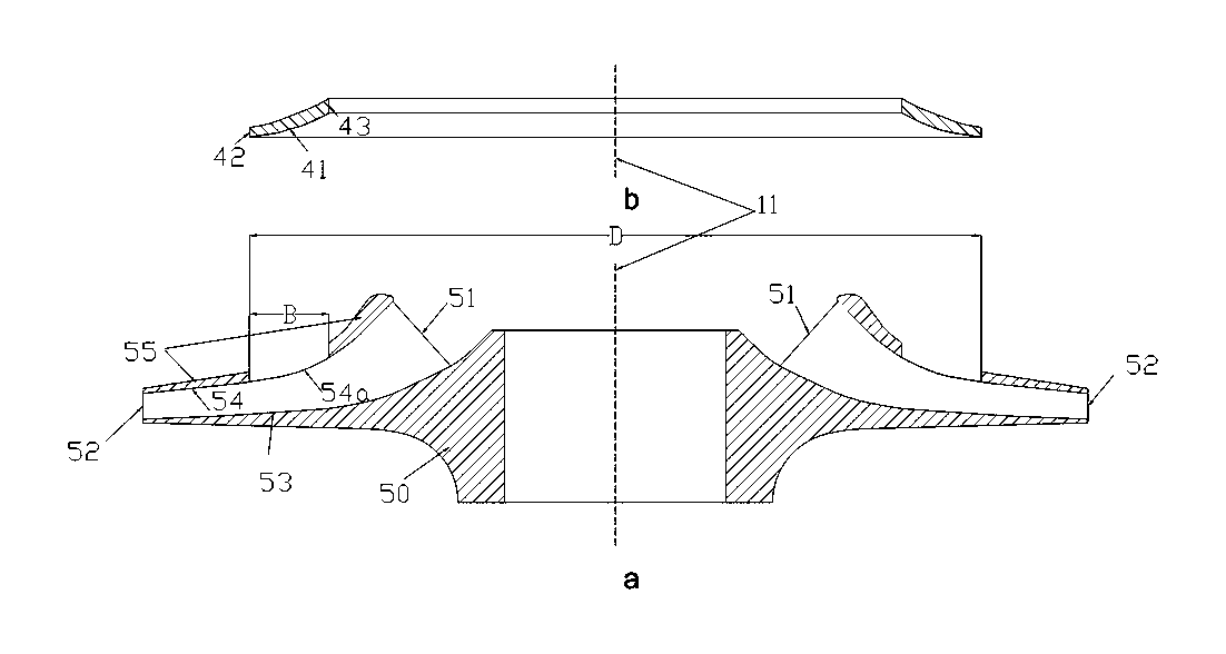 Machining method of closed three-elemental impeller with small flow