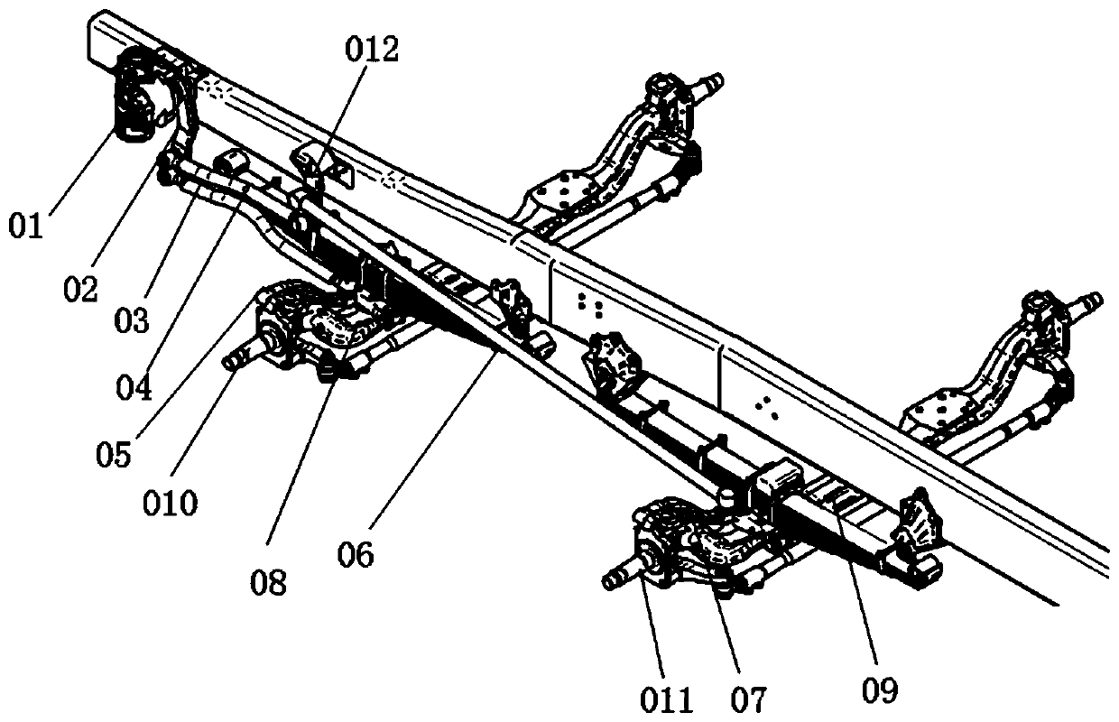 A double front axle automobile steering system
