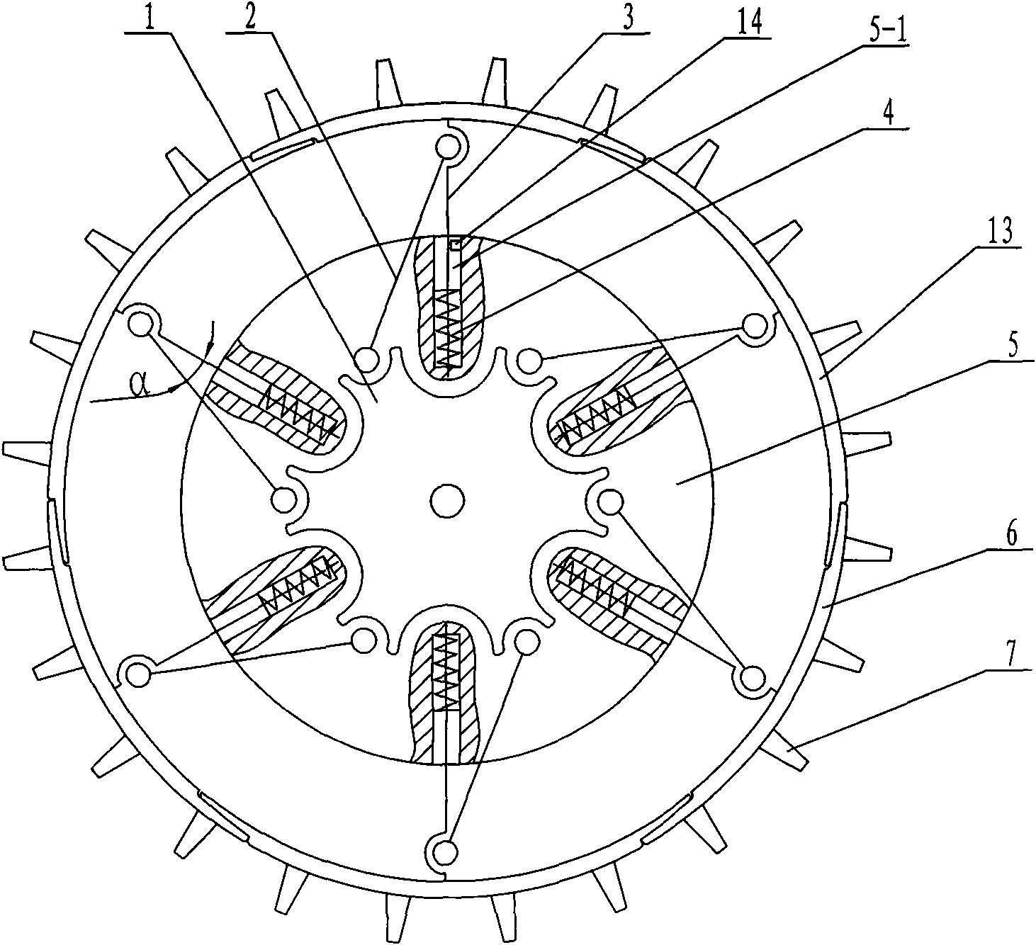 Probe vehicle wheel with variable diameter elastically capable of automatic extension