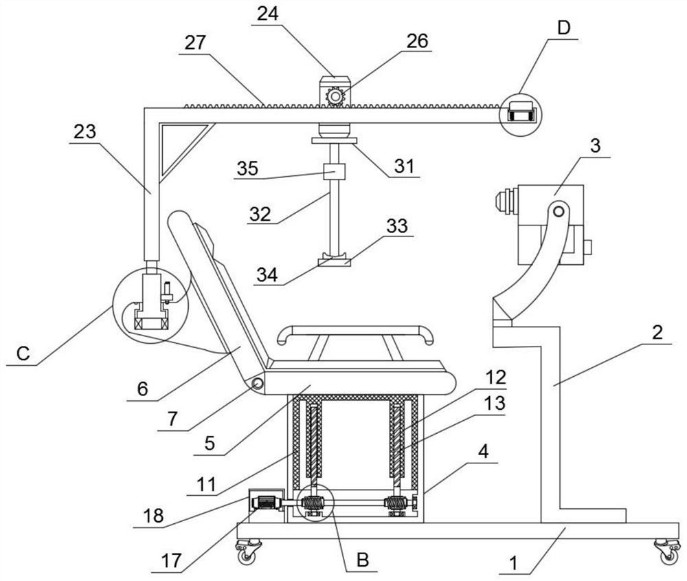 Limb adjusting device for retinal angiography