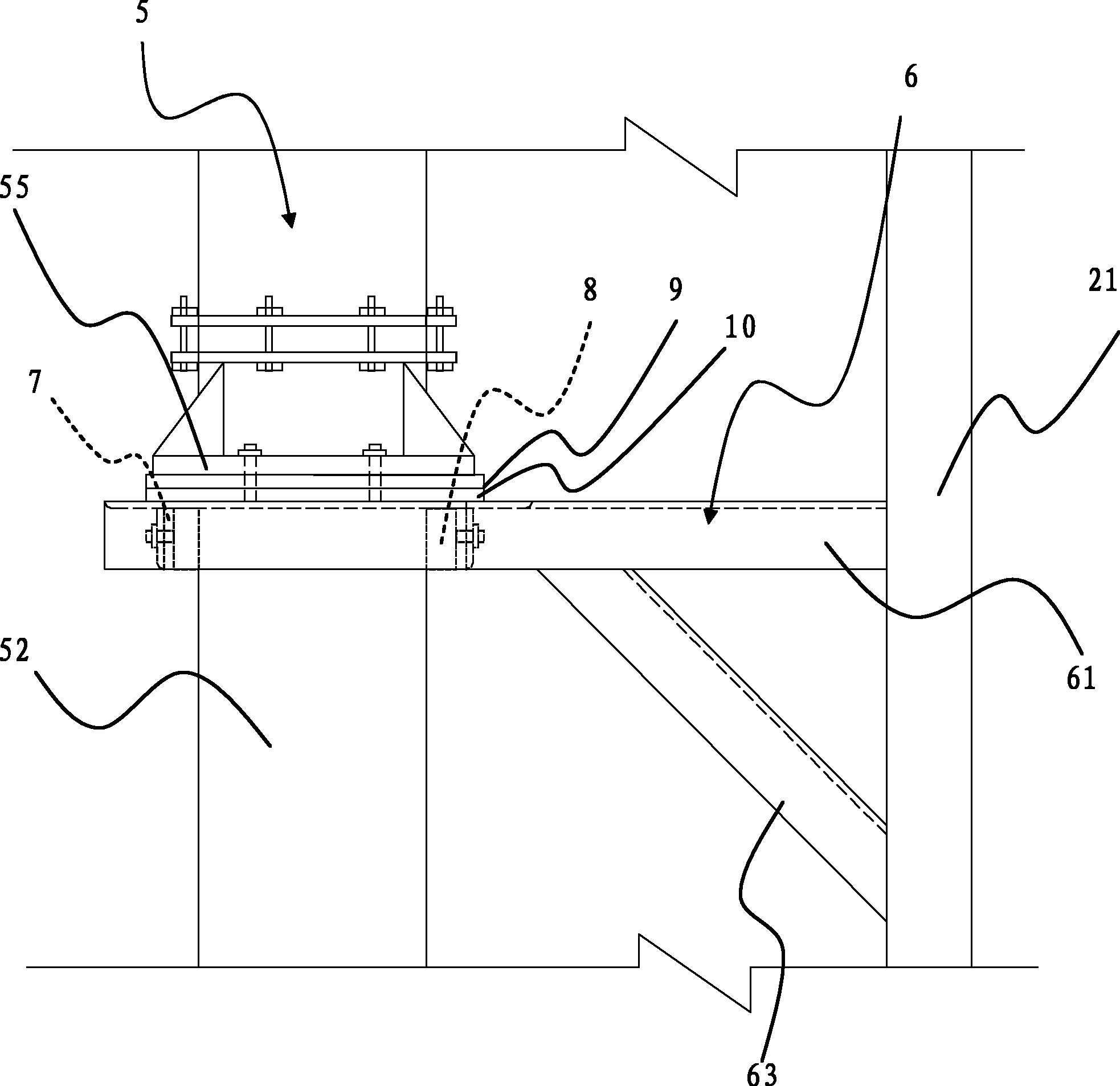 Extra-deep downward concrete pumping system