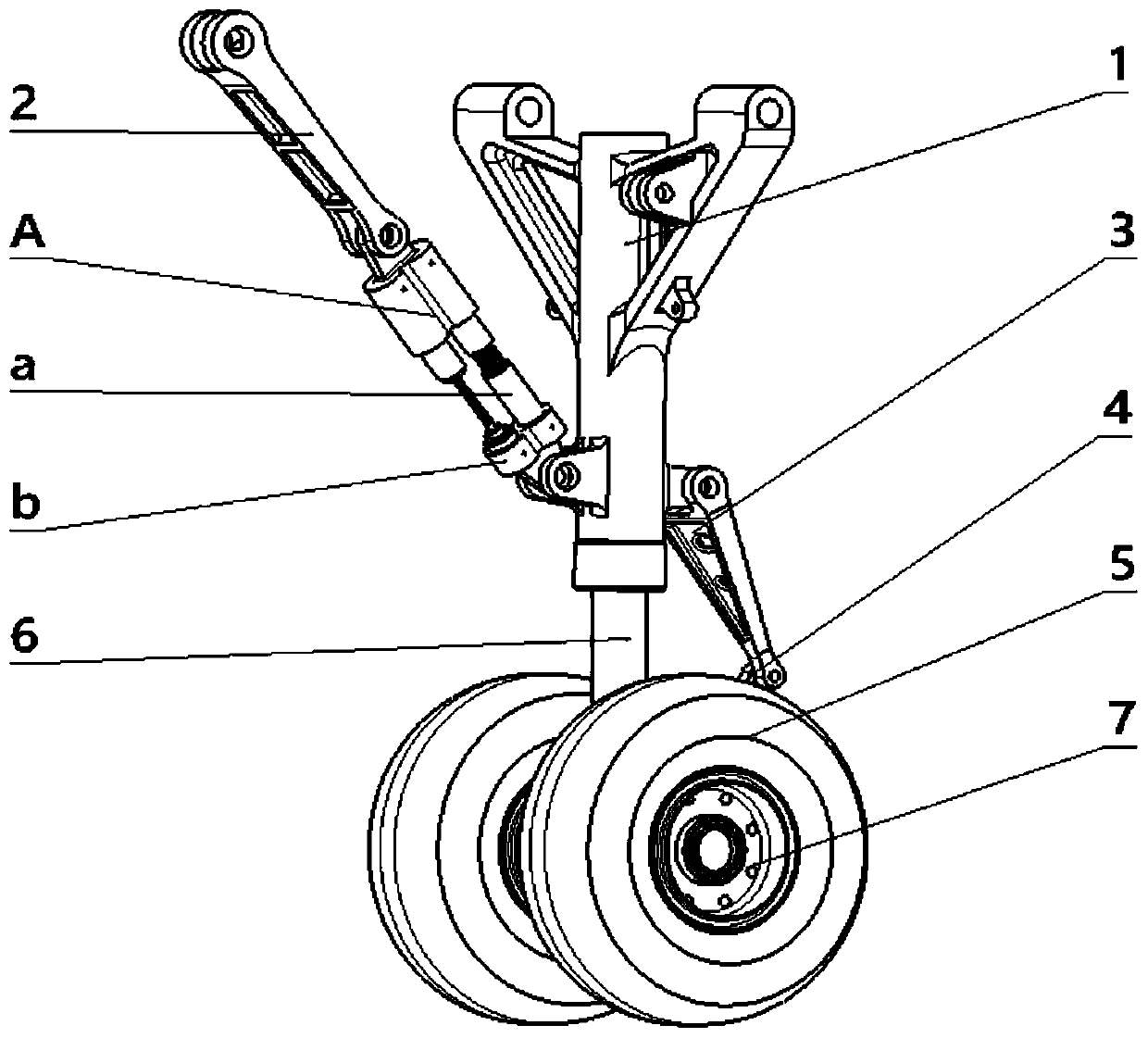 Airplane landing gear with anti-buffeting device