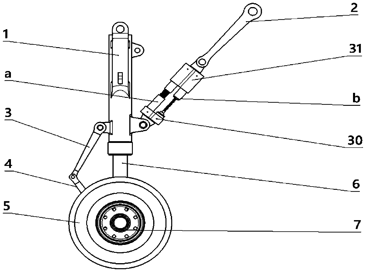 Airplane landing gear with anti-buffeting device