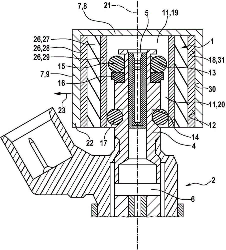 Fuel injection system comprising a fuel-guiding component, a fuel injection valve and a connecting element