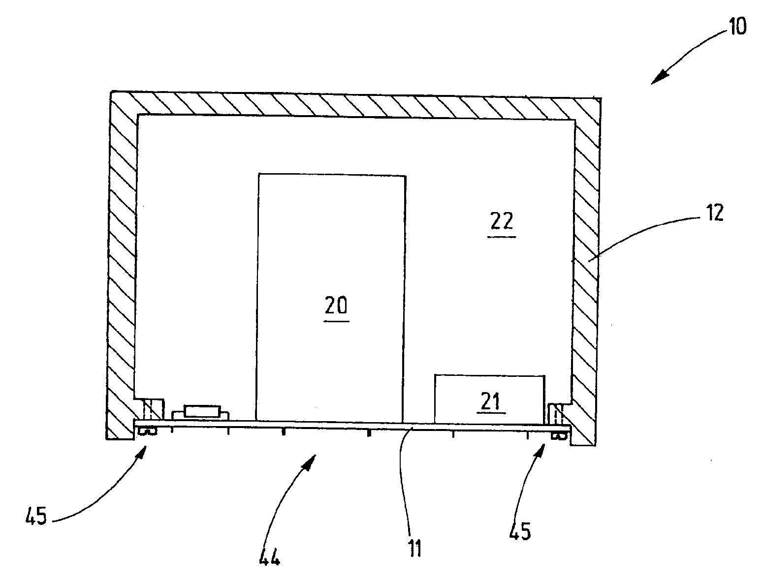 Printed circuit board with partial housing encapsulated in a pressure-resistant manner