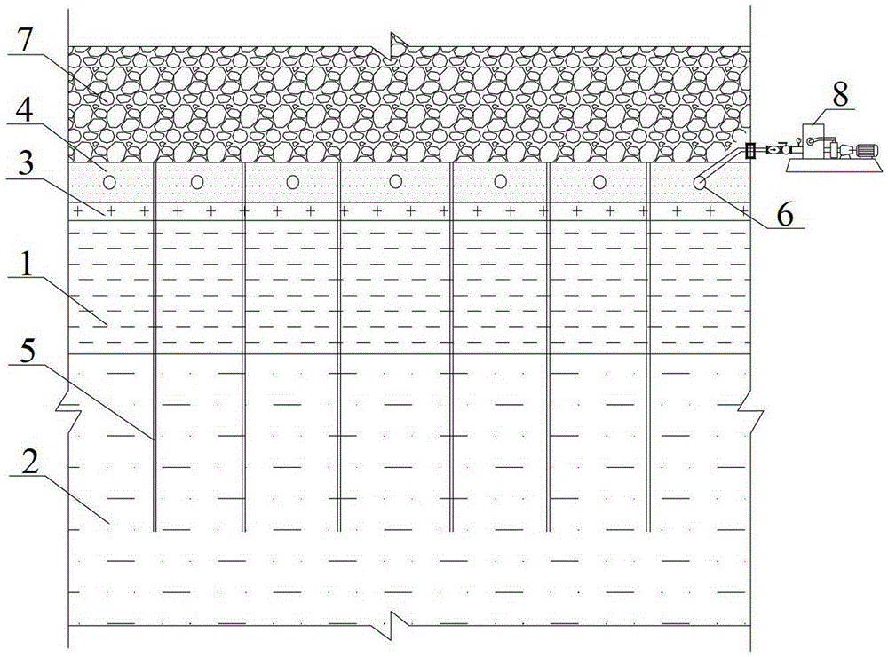 A method of quickly building roads on newly dredged silt foundation